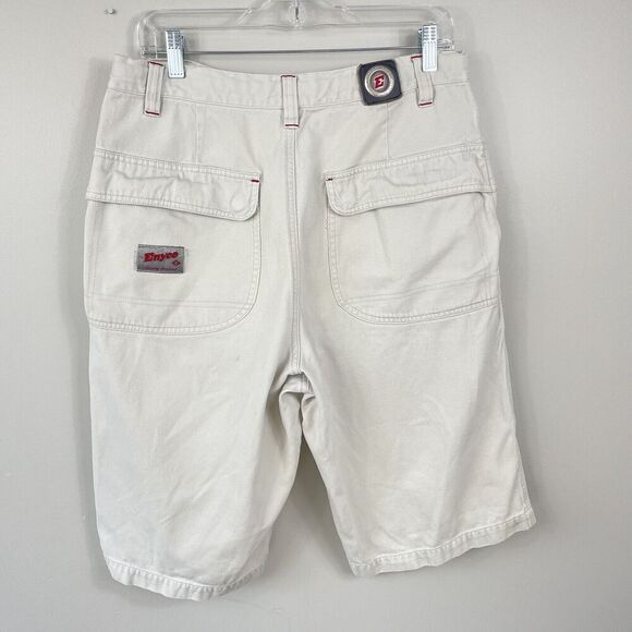 Enyce Cargo Shorts Men 32 Relax Long Utility High Rise Baggy Y2K Skate Off White - Picture 2 of 12